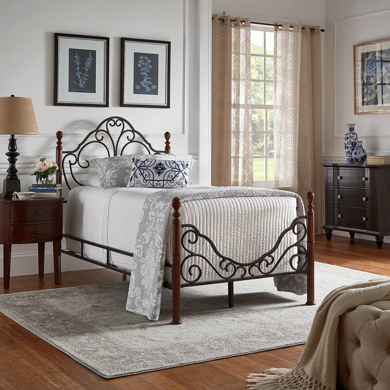 LeAnn Graceful Scroll Bronze Finish Iron Bed by iNSPIRE Q Classic