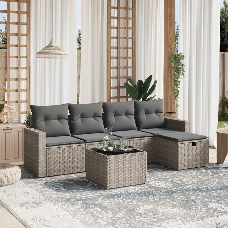 vidaXL Garden Sofa Set - Grey Large 94.9 x 21.7 x 33.5
