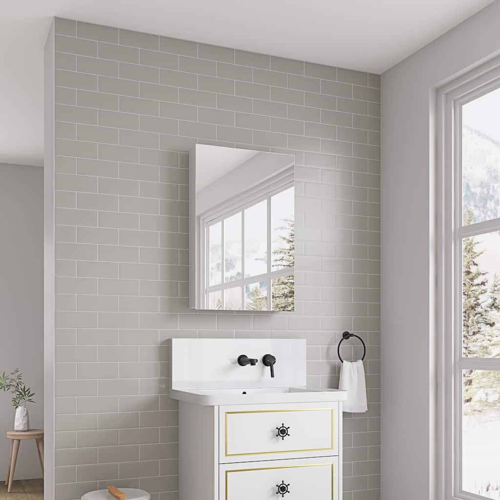 Frameless Bathroom Medicine Cabinet with Beveled Mirror Edges, Left Opening Door, Soft-Closing Hinges