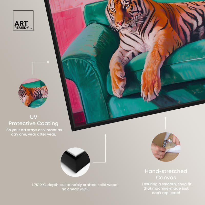 Lounging Tiger Canvas by Art Remedy