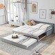 preview thumbnail 2 of 27, Multifunctional Extending Daybed with Trundle, Twin to King Wood Sofa Bed with Headboard for Small Spaces, No Box Spring Needed