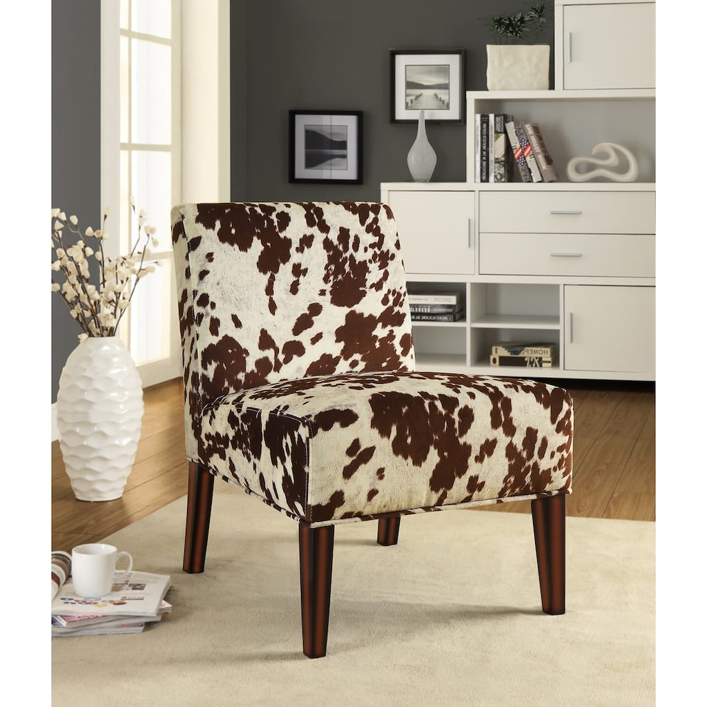 Peterson Cowhide Fabric Slipper Accent Chair by iNSPIRE Q Bold