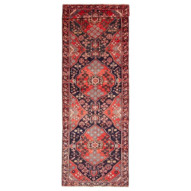 ECARPETGALLERY Hand-knotted Anadol Red Wool Rug - 4'1 x 12'11 - Red - 4'1 x 12'11