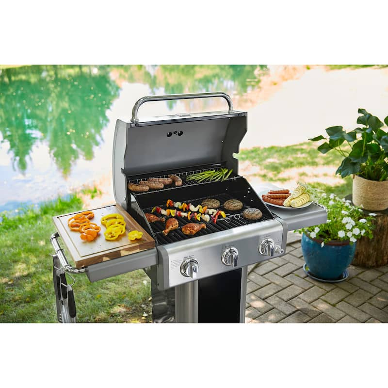 Kenmore 3-Burner Propane Gas Grill with Foldable Side Shelves