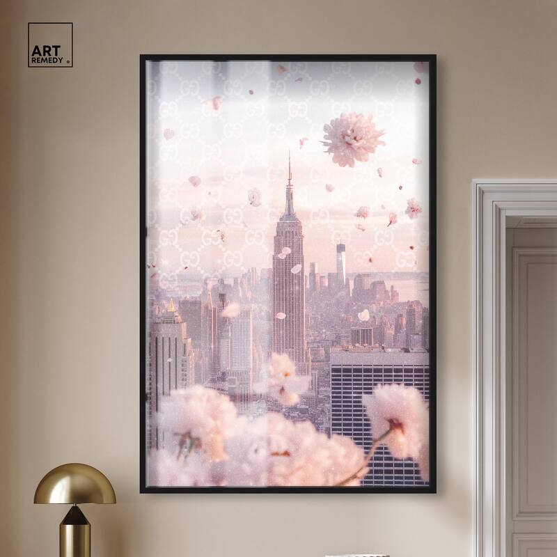 Raining Petals in NYC Shadowbox by Art Remedy
