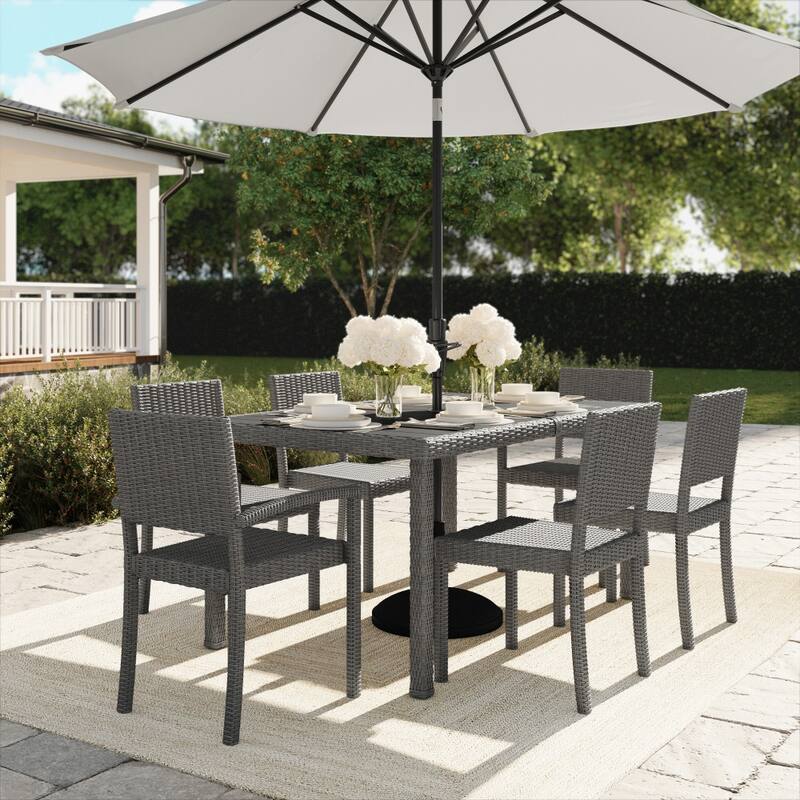 Martha Stewart 2PK Outdoor Rattan Wicker Stackable Side Dining Chairs - 18.5"W x 21.75"D x 33.5"H