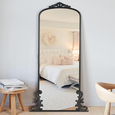 Iron Arched Carved Classical Full Length Wall Mirror