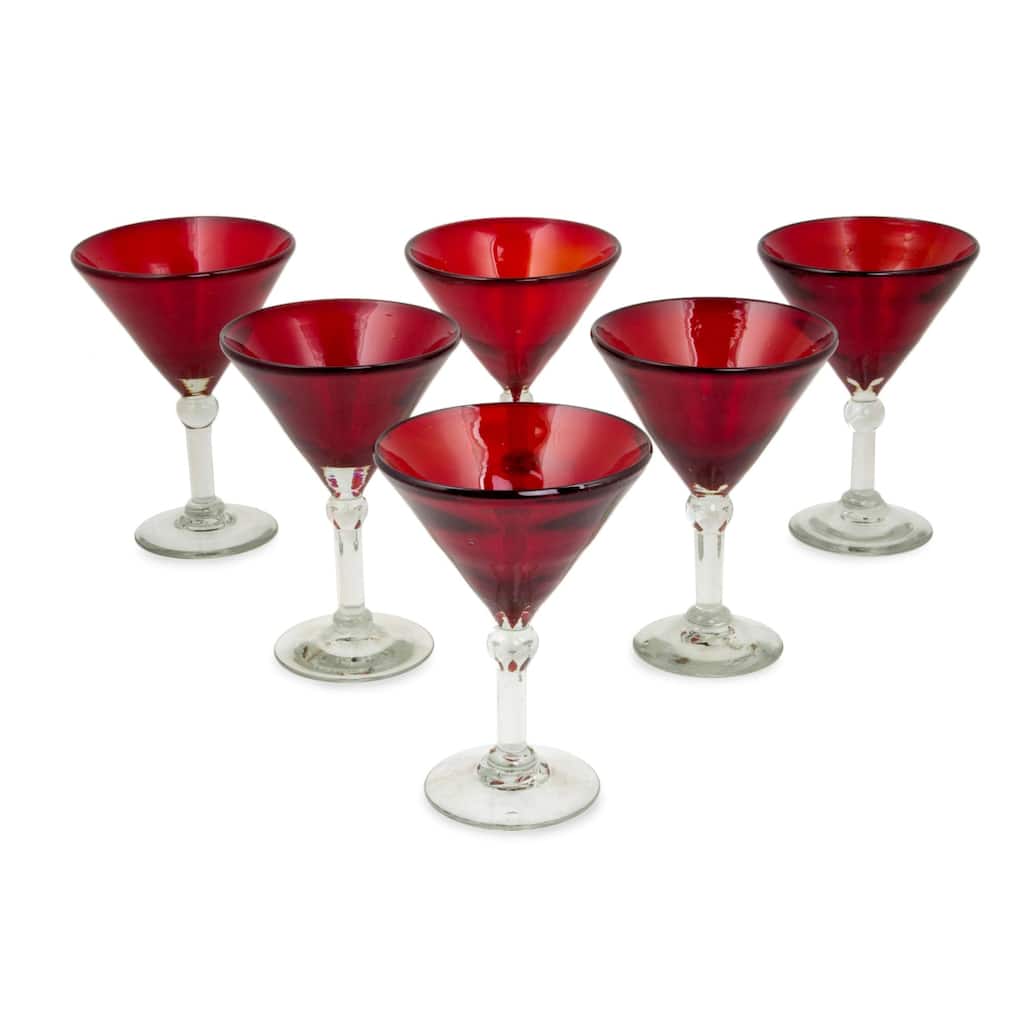 Ruby Red Martini Glasses Set of 6 - 6.5