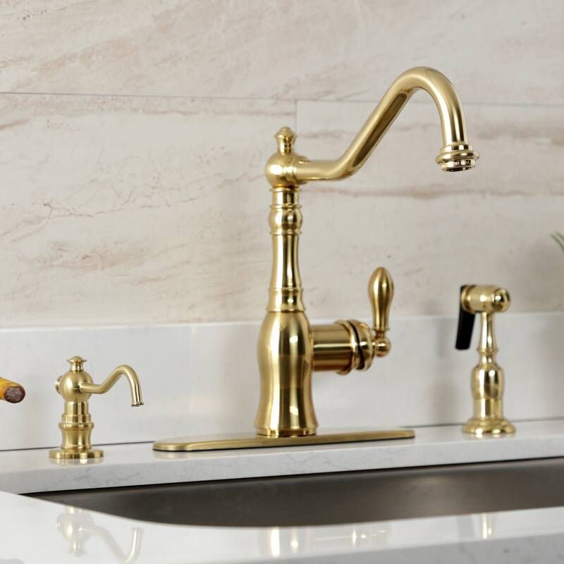 American Classic Single-Handle Kitchen Faucet with Brass Sprayer