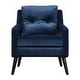 preview thumbnail 1 of 5, Uttermost O'Brien 28 Inch Wide Wood Frame Accent Chair with Fabric - Blue Velvet Blue Velvet