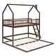 preview thumbnail 4 of 7, Espresso Twin over Twin-Twin House Bunk Bed with Extending Trundle and Ladder