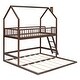 preview thumbnail 13 of 25, Twin Over Twin-Twin House Bunk Bed with Full-length Guardrail and Ladder