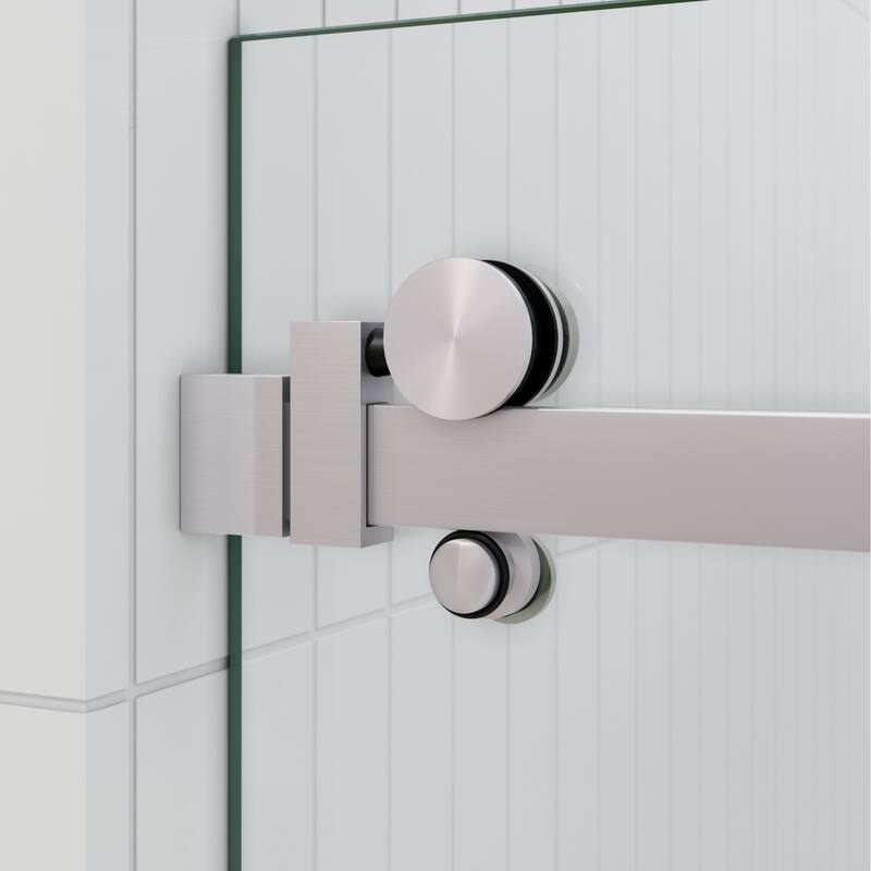 Glass Warehouse 52 in. x 78 in. Sliding Frameless Shower Door with Square Hardware