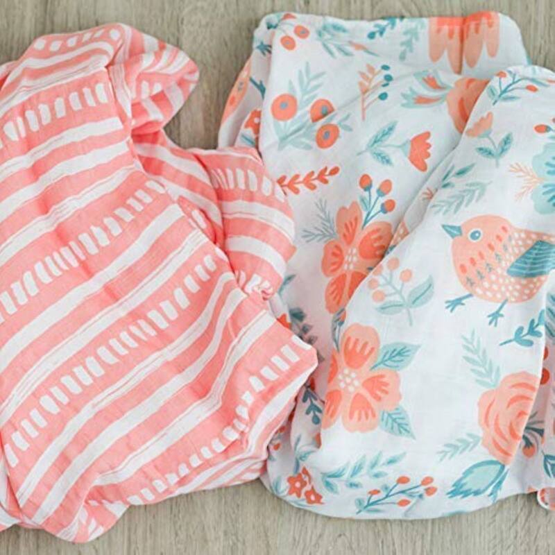 2 - Pack Sunrise Bloom Muslin Swaddle Blankets - N/A