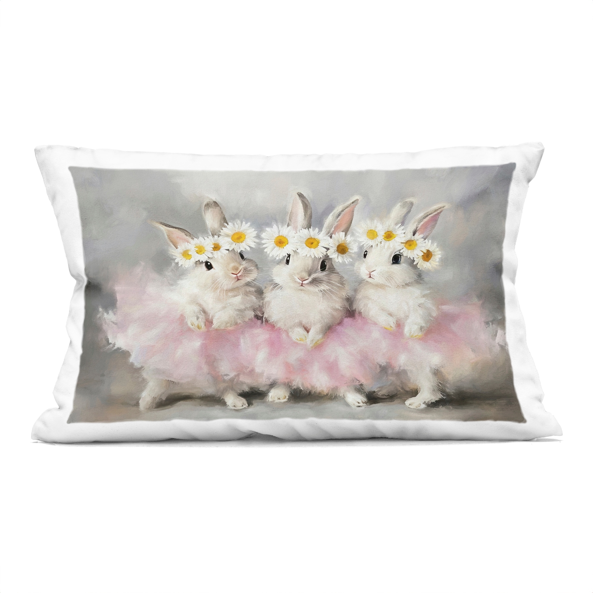 Stupell Dancing Bunnies in Tutus Decorative Printed Throw Pillow Design by Tina LeCour