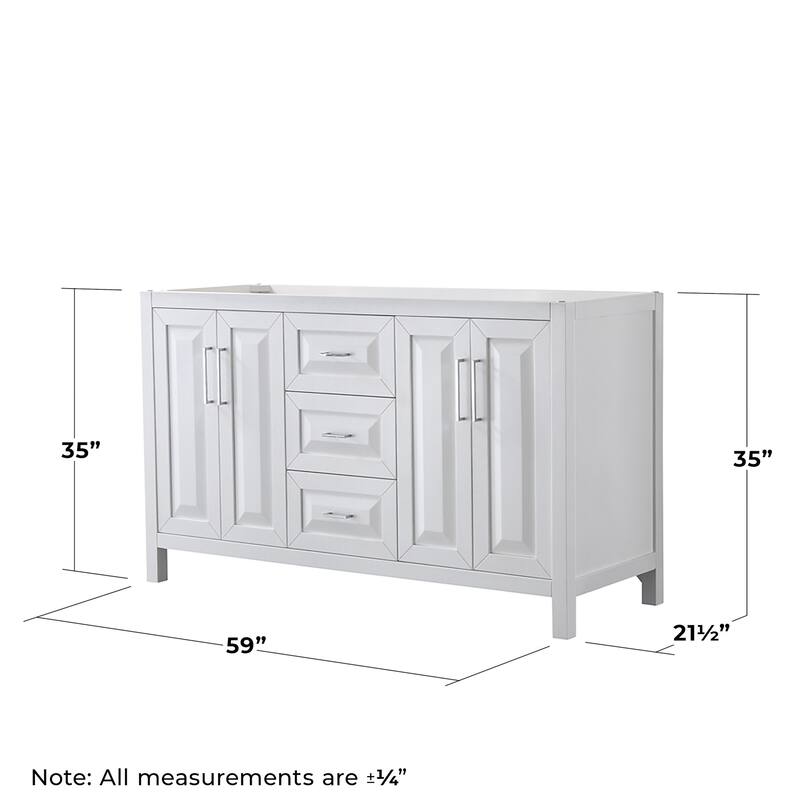 Wyndham Collection Daria 59" Double Free Standing Vanity Cabinet Only