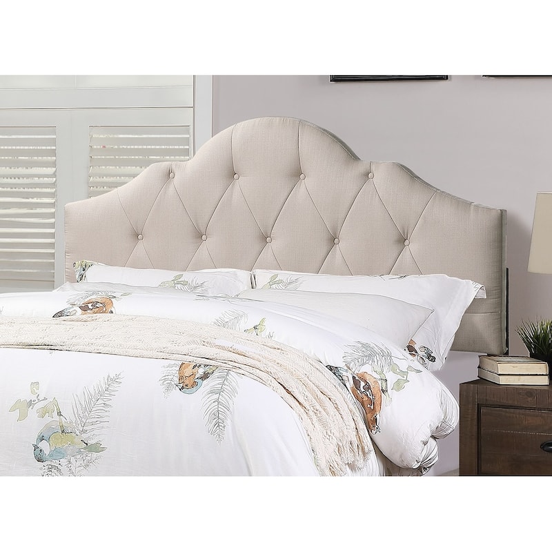California King Size Wood Platform Bed with Adjustable Tufted Headboard and Arch Design