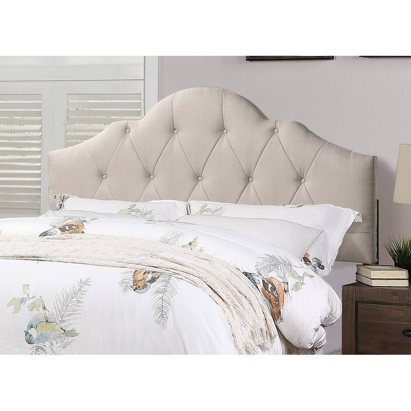 Queen Size Adjustable Upholstered Bed Frame with Tufted Headboard, Light Brown, Contemporary Design