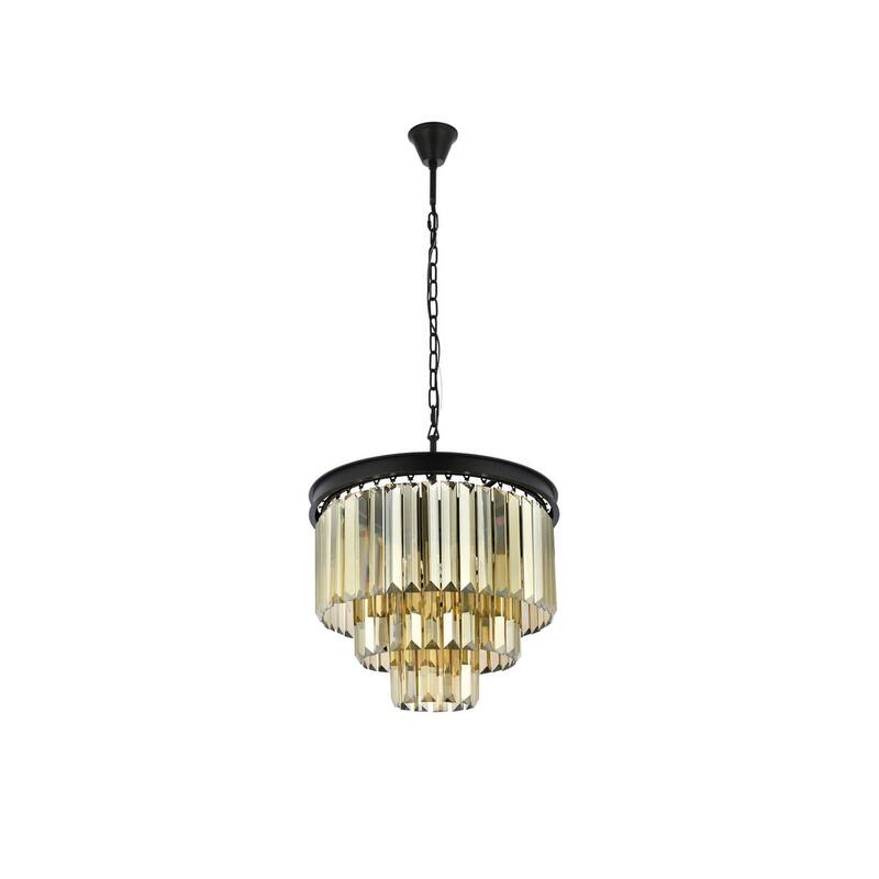 Royce Edge 9-Light Matte Black Chandelier