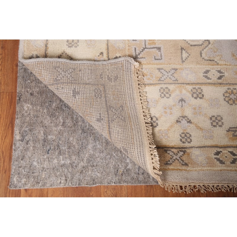 All-Over Oushak Indian Area Rug Hand-Knotted Wool Carpet - 8'2"x 10'0"