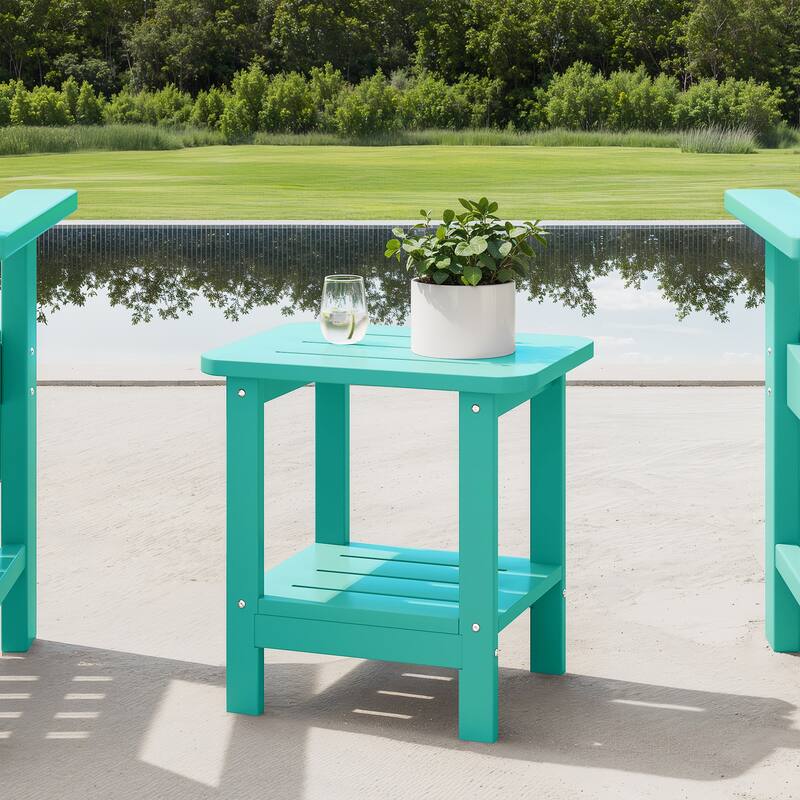 Brighton Outdoor Poly Two Shelf Side Table