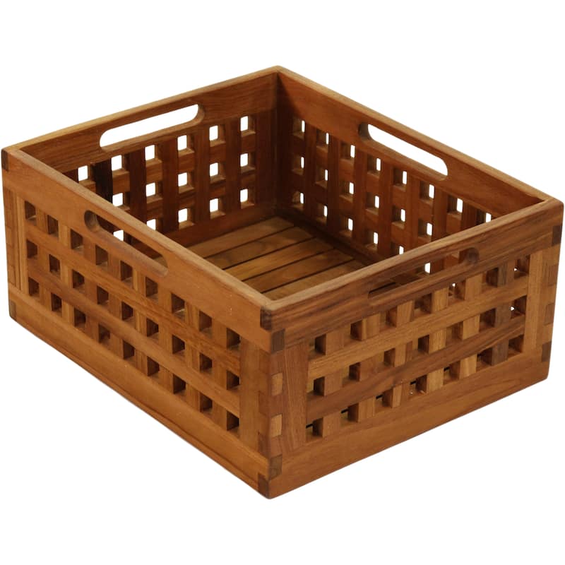 Grate Teak Storage Bin