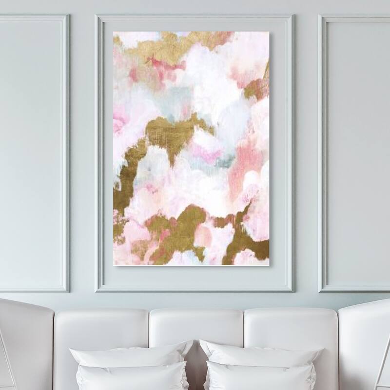 Wynwood Studio Canvas Abstract Bright Clouds Gold and Modern & Contemporary Wall Art Canvas Print - 45 x 30
