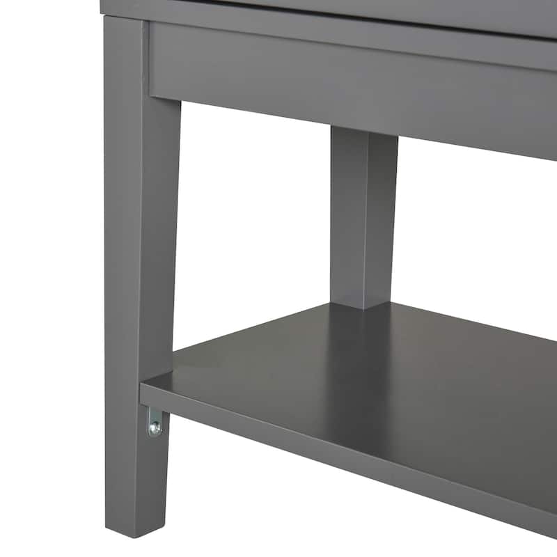 Coffee Bar Cabinet,Sideboard Buffet Cabinet with 2 Glass Doors, Adjustable Inner Shelving and Bottom Shelf - Gray