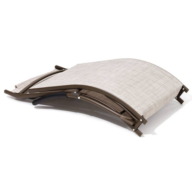 Crestlive Products Outdoor Aluminum Chaise Lounge Chair with Adjustable Backrest