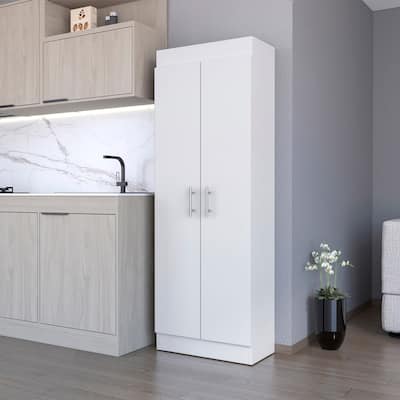 Modern 5-Shelf Storage Pantry Cabinet, Durable Manufactured Wood for Kitchen Organization