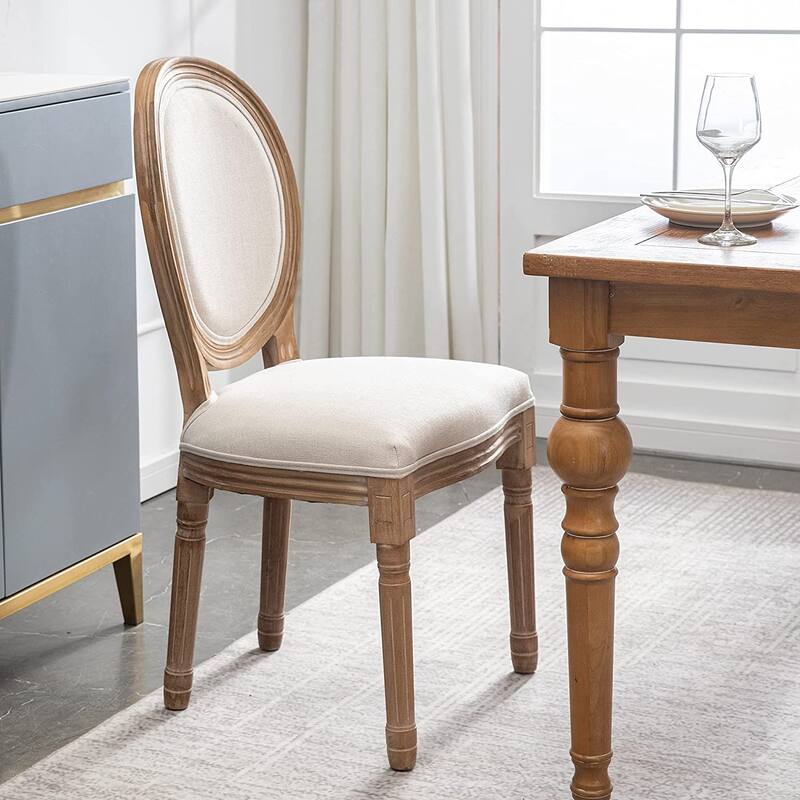 Mieres French Vintage Upholstered Dining Chair, Side Chair(Set of 2)