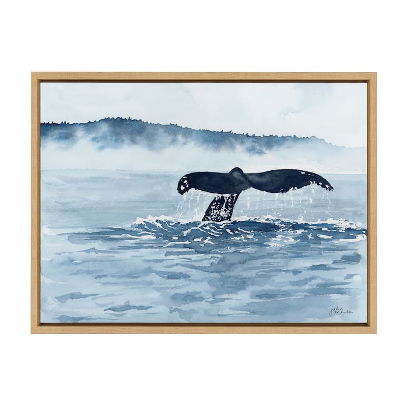 Kate and Laurel Sylvie Whale Watching Framed Canvas by Julie Maida
