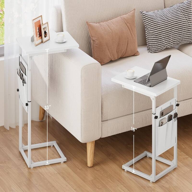 C Shaped End Table - 16"D x 12"W x 33"H