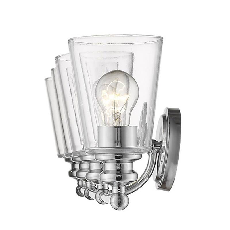 Modern Clear Glass Shade Wall Sconce with Swing Arm for Home Lighting