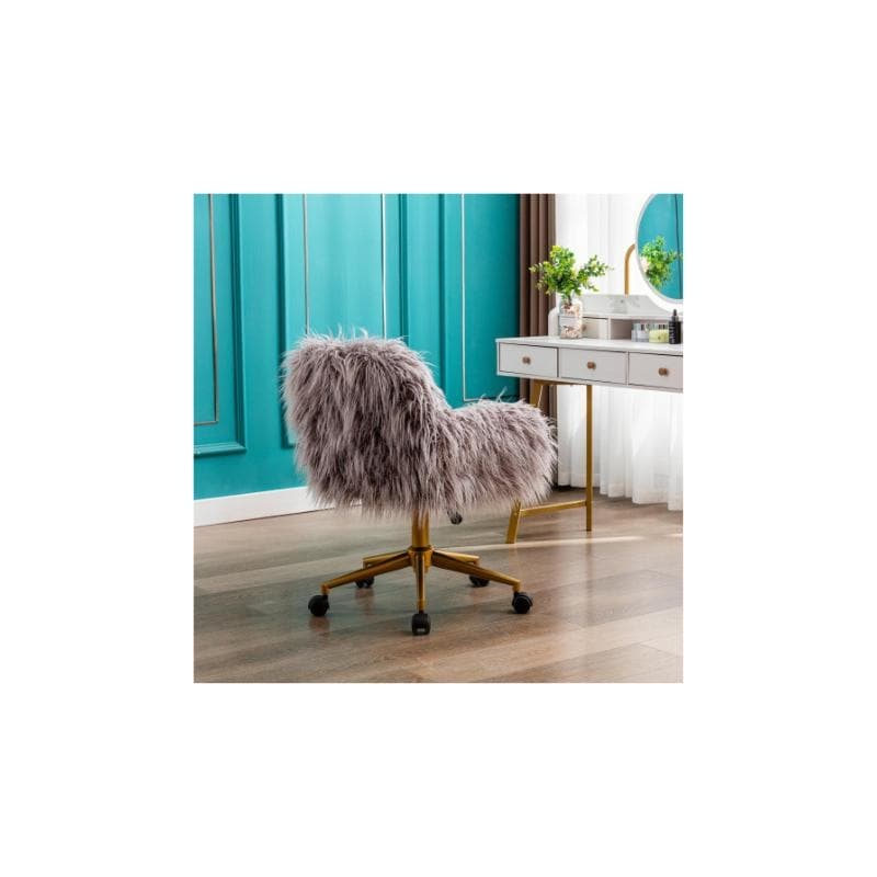Grey fluffy on sale desk chair