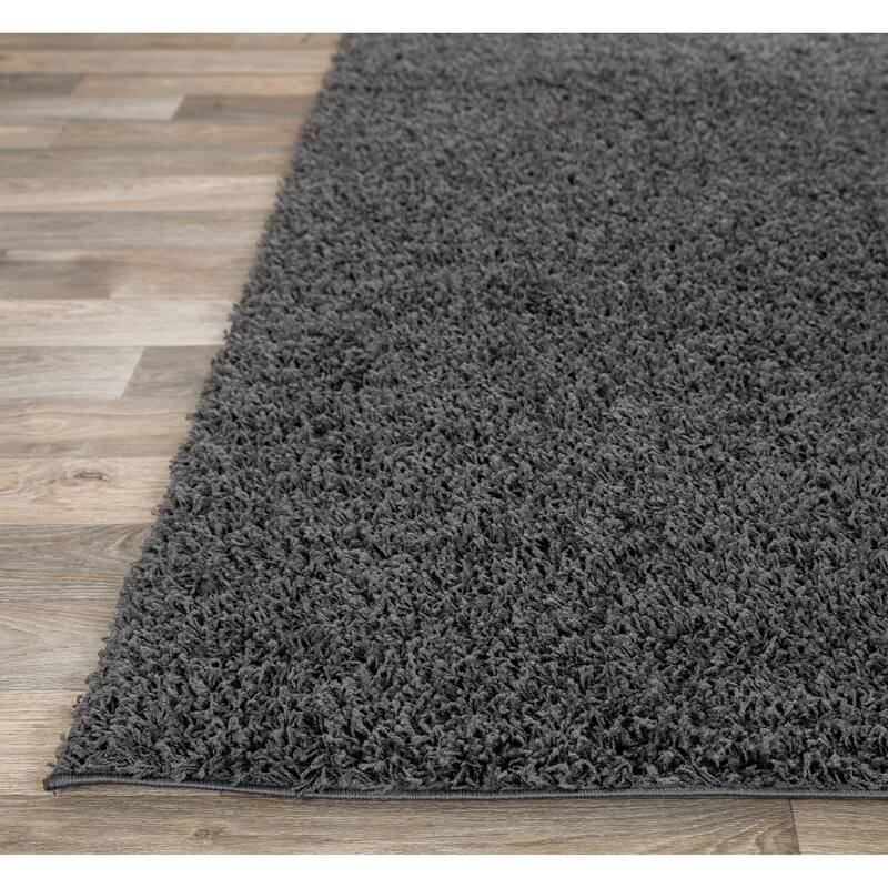 World Rug Gallery Contemporary Solid Cozy Plush Shag Area Rug