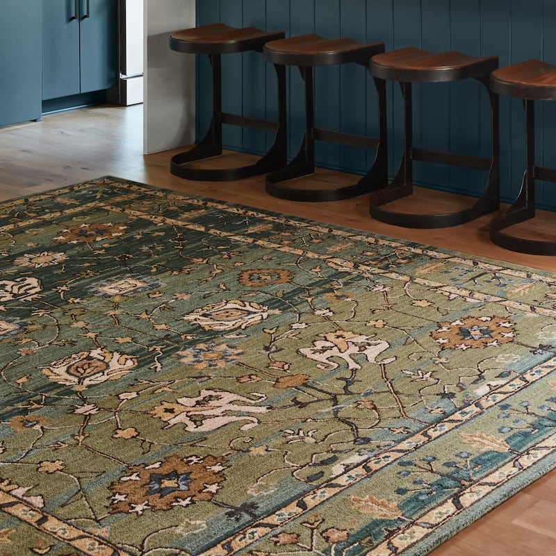Jaipur Living Cardamom Collection Floral Medallion Wool Area Rug