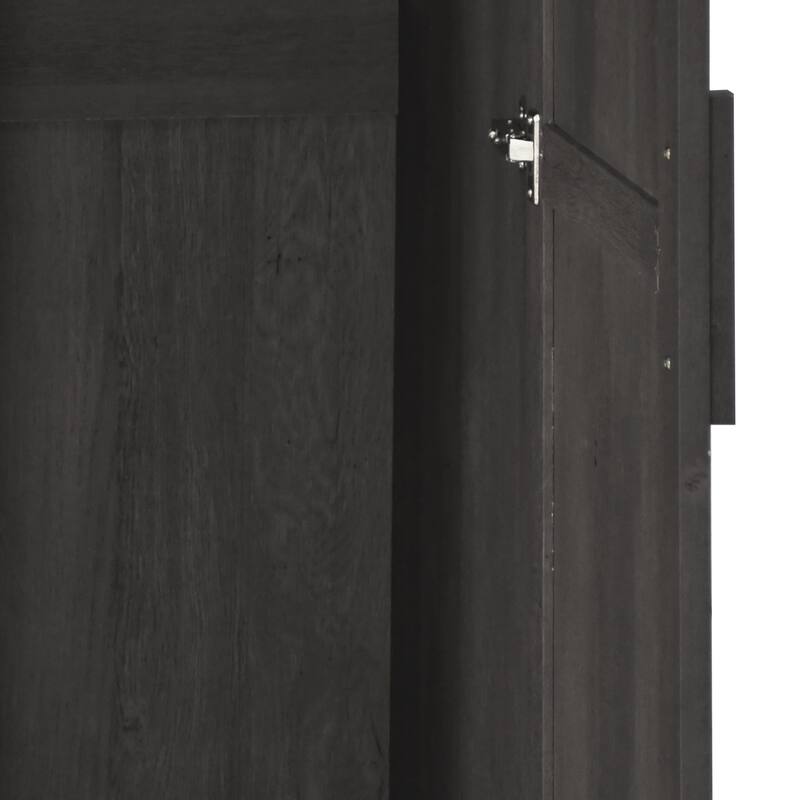 2-Door Wardrobe with Hanging Rods and Shelves - Spacious Bedroom Armoire Clothes Storage Cabinet, Folding Area and Hanging Area