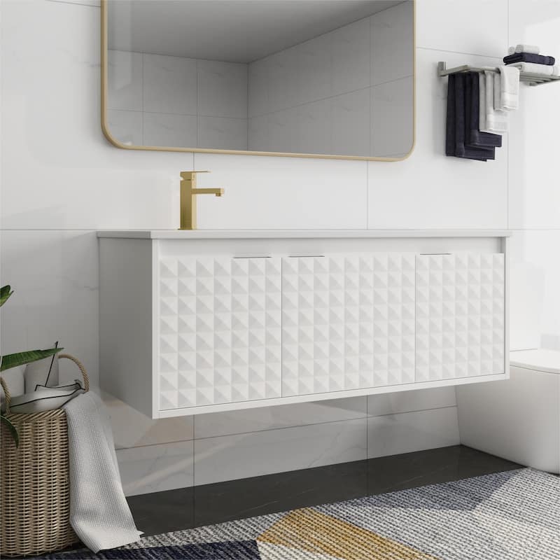 Bathroom Vanity With Sink In 24/30/36 Inch, Floating Bathroom Vanity With Soft Close Door