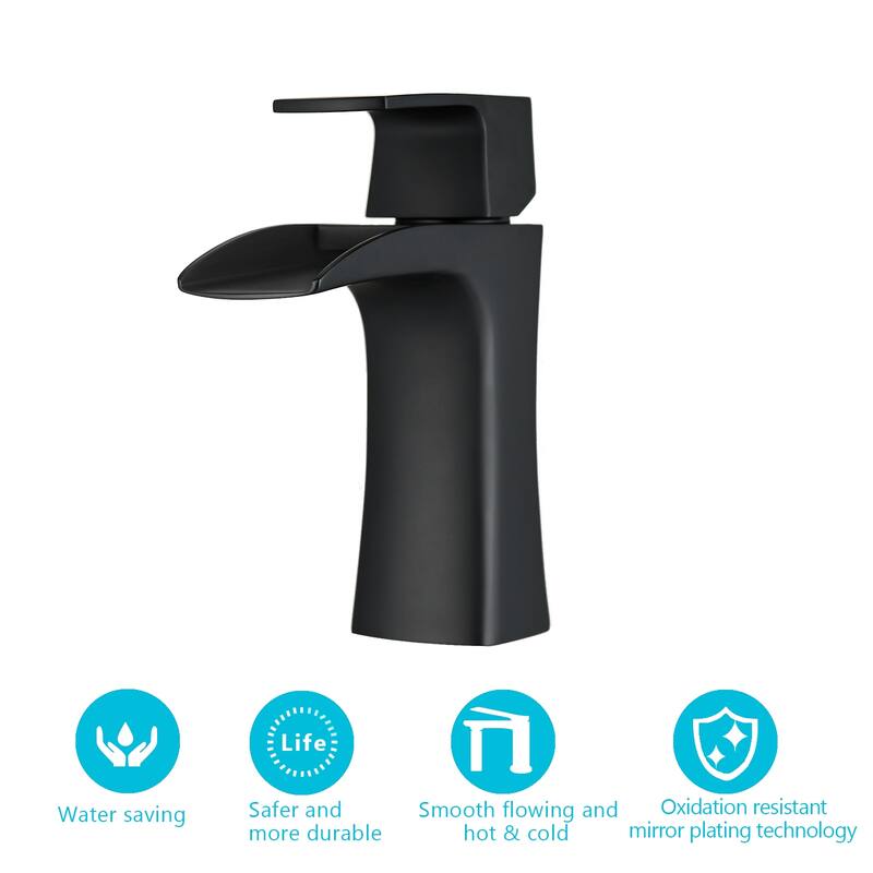 BATHLET Waterfall Bathroom Sink Faucet Single Handle Bath Faucet