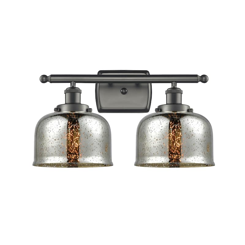 Innovations Lighting 916-2W-13-18 Bell Vanity Bell 2 Light 18" Wide - Oil Rubbed Bronze / Silver Plated Mercury