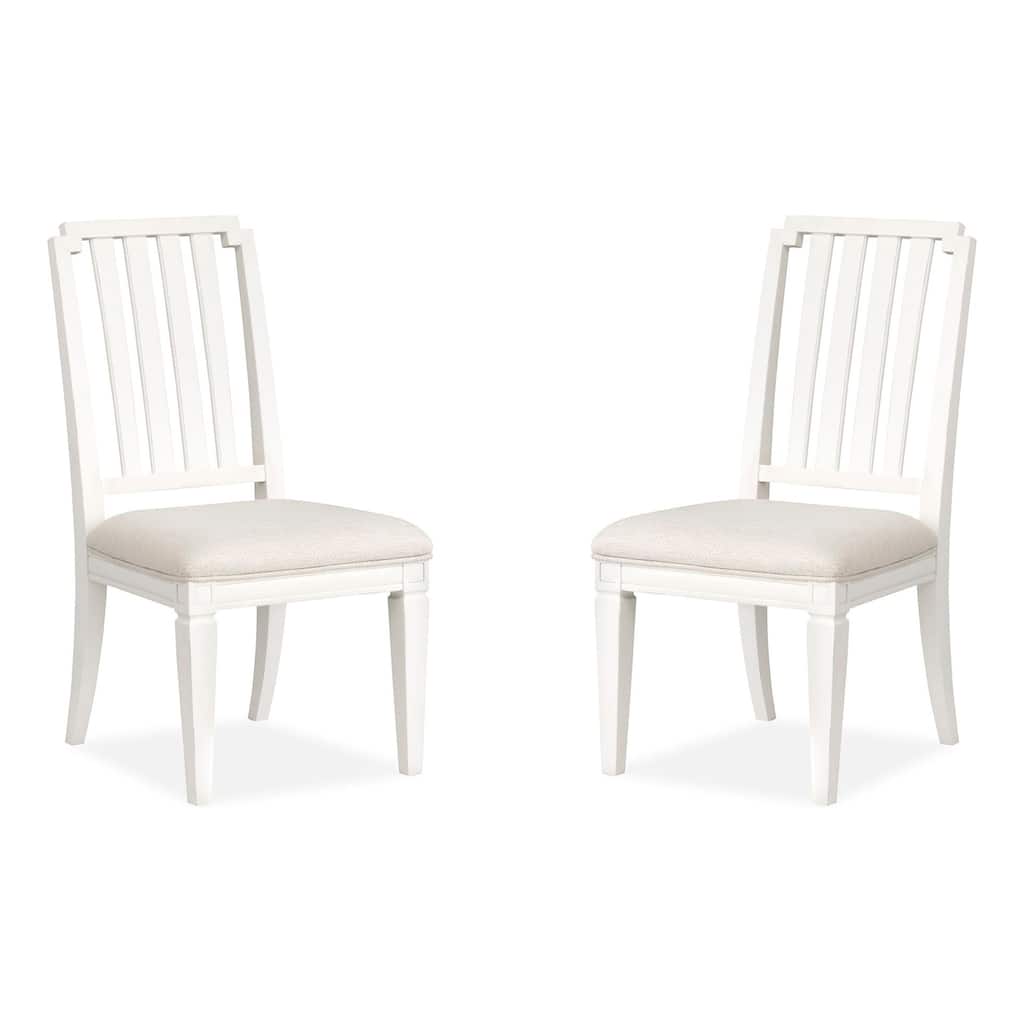 Magnussen Home Willowbrook Egg Shell White Upholstered Side Chair Two Pack - 20''W x 23.63''D x 40''H
