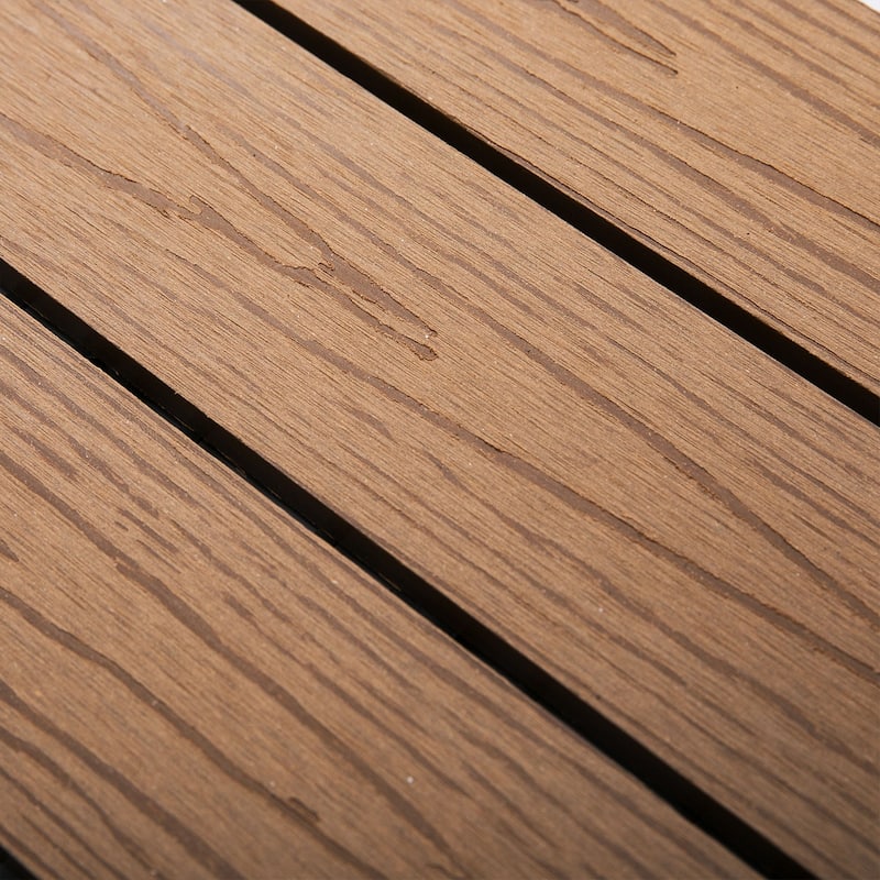 Interlocking Deck Tiles, Pack of 11 Outdoor Flooring Patio Tiles, 12" x 12"