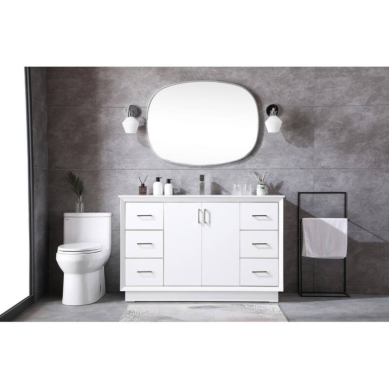 Elegant Lighting VF19654 Hayes 54" Free Standing Single Basin Vanity