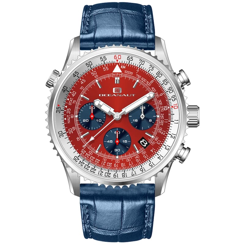 Oceanaut Men's Flight Red Dial Watch - OC0131 - One Size
