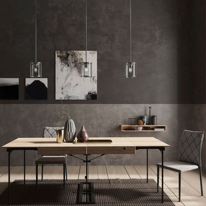 Hunter Astwood 1 Light Mini Pendant, Kitchen Island, Dining Room Table - Transitional, Art-Deco, Contemporary, Caged