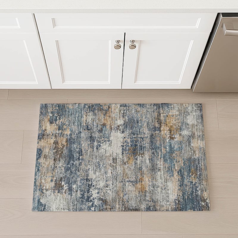 Machine Washable Indoor/ Outdoor Modern Blend Chantille Rug