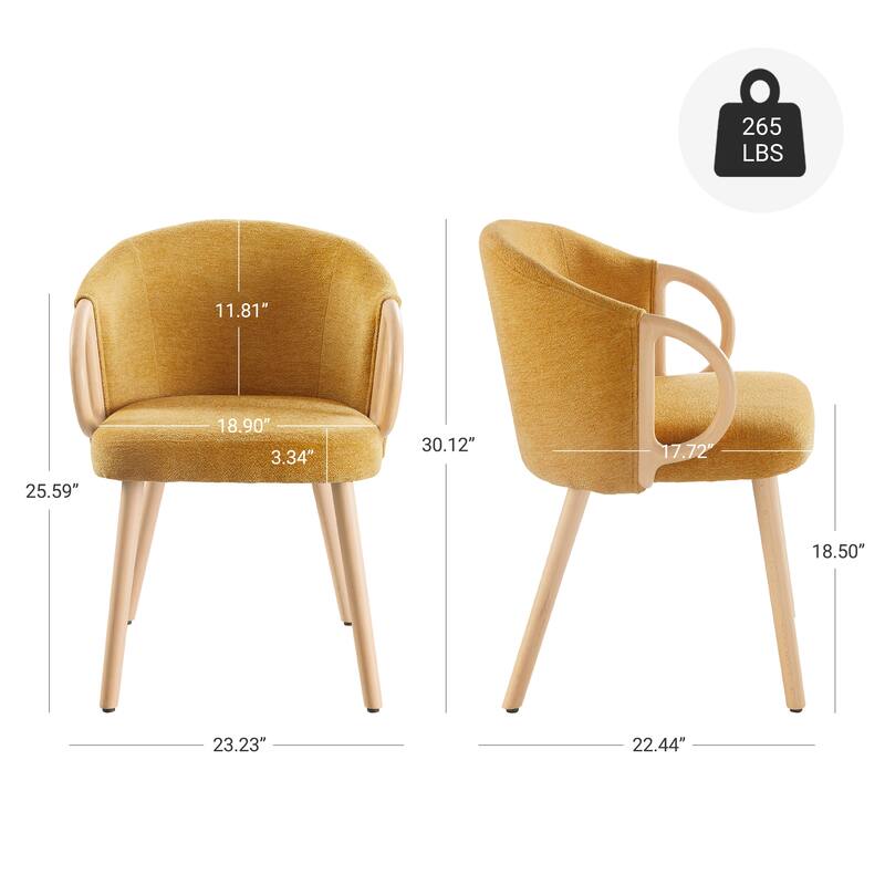 Art Leon Modern Fabric Accent Dining Wood Chair (Set of 2)