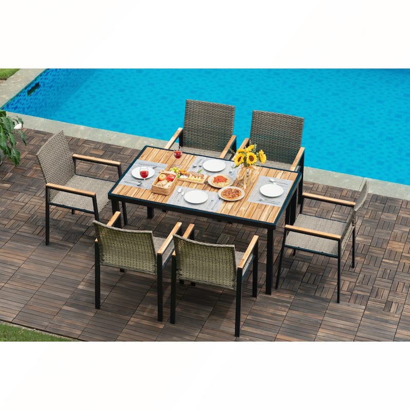 All Weather 7-Piece Patio Dining Table Sets