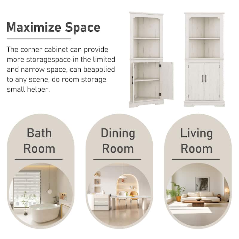 Tall Corner Cabinet with Doors